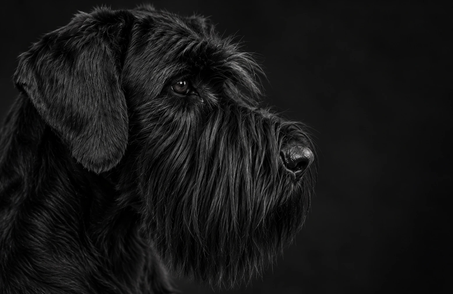 Ritratto illustrativo di un Riesenschnauzer nero